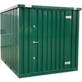 LagercontainerXXL 3m Lagercontainer mit Einflügeltür & Doppelverriegelung RAL6005 Moosgrün 2,95x2,14x2,09