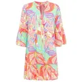 Zwillingsherz Sommerkleid Zwillingsherz Kleid "Power Farben" Häkelrand, Kordel mit Tasseln, mit Neon-Rand, Unterkleid