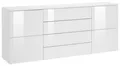 Kommode "Rova", Breite 166 cm, weiß matt / weiß Hochglanz B/H/T: 166 cm x 72 cm x 35 cm