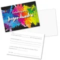 15 Einladungskarten zur Jugendweihe mit bunten Farbflecken - DIN A6 I dv_1185