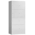 Lüllmann Schließfachschrank Fächerschrank 8 Fächer 1800 x 800 x 500 mm Spind (RAL 7035 Lichtgrau)