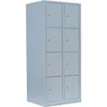ClassiX Schließfachschrank X-523420, lichtgrau, 8 Fächer, Stahl, 80 x 180cm, mit Zylinderschloss