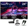 Smart Tech Monitor 24 Zoll, Business PC Bildschirm mit Lautsprecher, IPS Panel, FHD Monitor 1080p, Adaptive-Sync, 4ms, Eye Comfort, VESA 75x75, USB-C HDMI1.4 VGA