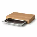 Continenta Schneidebrett mit Schublade Küchenbrett Servierbrett Eiche 39 x 27 cm