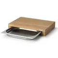 CONTINENTA Schneidebrett Eiche mit Edelstahl Schublade 39 x 27 x 6 cm