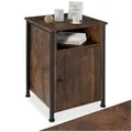 tectake® Nachttisch mit Ablage + Staufach, Nachtschrank, 40 x 42 x 60,5 cm, Beistelltisch, Deko Schlafzimmer, Deko Wohnzimmer Möbel, Blumenständer, Nischenschrank - Industrial Holz dunkel, rustikal