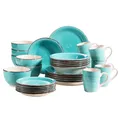Mäser 931614 Kombiservice Lumaca für 6 Personen, Steingut, türkis (1 Set, 30-tei