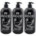 Axe BLACK 3in1 Duschgel 3 x 900ml XXL Flasche mit Spender vegan 12H Pflege