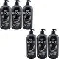 Axe BLACK 3in1 Duschgel 6 x 900ml XXL Flasche mit Spender vegan 12H Pflege