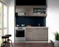 Küchen-Preisbombe Küchenzeile Dave 180 cm Küchenblock Einbauküche Singleküche Eiche Sonoma + Weiss