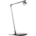 BRILLIANT schwarze LED Tischlampe | Schreibtischleuchte mit wireless charging | 10W 1000 lm dimmbar CCT | Höhe 40 cm | Aluminium/Kunststoff