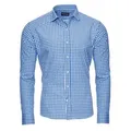 Reslad Businesshemd Reslad Herren Hemd Vichy Karomuster Langarmhemd RS-7007 kariertes Freizeithemd Karohemd blau L