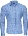 Reslad Hemd Blau Kariert Slim Fit Freizeithemd Männerhemden Herren Hemden Karo Business Hemd Langarmhemd Männer RS-7007 Blau L