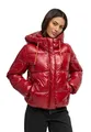 MARIKOO Damen Winterjacke (XS-XXL) - gesteppt, abnehmbare Kapuze, Magnetverschlussleiste - N097 - DarkRed Größe XL - Gr.XL