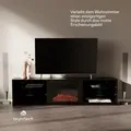 Blumfeldt - Klarstein Tv Board, Wohnzimmer Möbel Für Tv, 160 Cm Fernsehschrank Mit Elektrokamin, Großes Tv-lowboard, Niedrige Tv-schränke Mit Farbigen Leds, Schrank Für Fernseher, Tv-schrank Modern, Sch