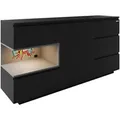 Minecraft Sideboard, Schwarz, Holzwerkstoff, 5 Schublade(n) Schubladen, 160x80x40 cm, Beleuchtung, Wohnzimmer, Kommoden & Sideboards, Sideboards