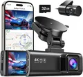 REDTIGER Dashcam Auto Vorne Hinten 4K/2,5K mit GPS WiFi, Dash Cam Schwarz 