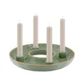 REMEMBER Adventskranzschale Lucia, H 4 cm, Ø 26 cm, Dolomit Keramik – Dekorative Schale für Adventskranz mit 4 Kerzen, modernes Weihnachtsdeko Accessoire für Adventszeit