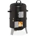 Relaxdays Smoker Räuchertonne Schwarz,Silber