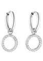 Paar Creolen "Schmuck Geschenk Closed Glow Ohrringe, Earring-ClosedGlow", mit Zirkonia (synth.) - Einhänger abnehmbar edelstahlfarben-kristallweiß + kristallweiß