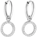 Paar Creolen PURELEI "Schmuck Geschenk Closed Glow Ohrringe, Earring-ClosedGlow", silber (edelstahlfarben, kristallweiß, kristallweiß), Ohrringe, Damen, Edelstahl, mit Zirkonia (synth.) - Einhänger abnehmbar