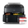 Philips Steam Airfryer 5000 Series Dual Basket Heißluftfritteuse mit Dampfgar-Funktion & 2 Körben – Steam, Airfry, SteamFry, 9L (3L+6L), RapidAir Plus, automatische Dampfreinigung (NA550/00)