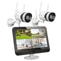 LUVISION Dual WLAN PTZ Überwachungssystem mit Monitor 5MP, Mikrofon, Sirene, Nachtsicht, KI Bewegungsverfolgung 2 Kameras