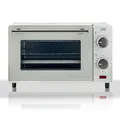 Minibackofen 10 l Weiß Metall Glas 100 - 230 °C Timer Grillrost Backblech 650 W
