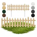 Floranica 1 STK Gartenzaun Vorgartenzaun Steckzaun Friesenzaun Zierzaun Lattenzaun 100 cm lang mit Metallpfosten Zaun für Vorgarten Gemüsebeete Höhe 40cm Unbehandelt