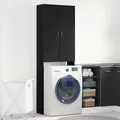 vidaXL Waschmaschinenschrank Schwarz Eichen-Optik 64x25,5x190 cm