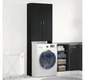 vidaXL Waschmaschinenumbauschrank Waschmaschinenschrank Schwarz Eichen-Optik 64x25,5x190 cm