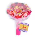Flower Bouquet Lollipops 120g – 12 Lollis als Blumenstrauß mit Erdbeer-, Zitronen- & Orangengeschmack – Perfekt für Kindergeburtstag, Candy Bar & Mitgebsel – Straußfarbe zufällig (Pink, Grün, Lila)
