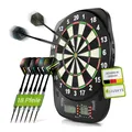 Juskys Elektronische Dartscheibe mit 32 Spielen für bis zu 8 Spieler, LCD-Display & 18 Darts
