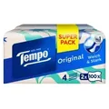 Tempo Taschentuchbox Original, 4-lagig 830487 , 1 Packung = 2 x 100 Tücher, Designs sortiert