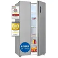 Exquisit Side-by-Side SBS546-040E inoxlook | No Frost | Nutzinhalt: 442 L | Temperaturregelung | Alarm - Silber