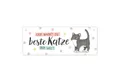 speecheese Metallschild Beste Katze der Welt Metallschild L in 10 5x28cm mit schwarz weißer