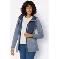 Strickfleecejacke CASUAL LOOKS, Damen, Gr. 42, blau (bleu, jeansblau, gemustert), 100% Polyester, Webware:100% Polyester, gemustert, mehrfarbig, Langarm, Jacken