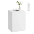 VASAGLE Kailyn Kollektion - Nachttisch mit Steckdosenleiste, Beistelltisch, 3 Schubladen, 2 AC-Steckdosen, 2 USB-A-Anschlüsse, modern, wolkenweiß LET631W14