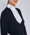 Cavalleria Toscana Turniershirt Damen CT Jersey L/S Competition Shirt w/ Poplin Bib FS 2024 Langarm Navy L