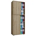 VCM Büroschrank "Lona XXL mit Schiebetüren", BxHxL: 37 x 183 x 70 cm, Holzwerkstoff - braun