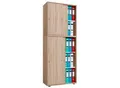 Schiebetürenschrank, aus Holz, abschließbar, 5 OH, B 700 x T 400 x H 1780 mm, Sonoma Eiche Dekor