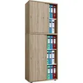 VCM Schiebetürenschrank Lona XXL, Holz, abschließbar, 70 x 184 x 40cm, sonoma eiche