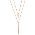 Heideman Halskette Duplo Damen - aus hochwertigem Edelstahl - gold silber rosegold farbend poliert - Layering Kette für Frauen mit Pendel Anhänger - 61cm lang
