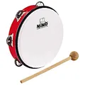 Nino Percussion Headed Tambourine Instrument - Musikinstrument für Kinder ab 5 Jahren - Durchmesser 8 Zoll - Kunststoff, Rot (NINO51R)