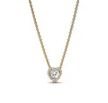 Pandora Kette mit Anhänger PANDORA Damenkette mit Halo Herzanhänger, Zirkonia, IP Gold