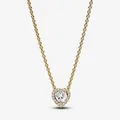 PANDORA Kette Herz Vergoldetes Metall gold weiße Steine Länge 45 cm 368425C01
