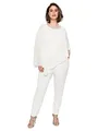 Sheego Damen Große Größen Overall im Lagenlook, mit Fledermausärmeln Abendmode elegant Rundhals-Ausschnitt -
