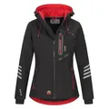 Softshelljacke ARCTIC SEVEN "ASNicolia", Damen, Gr. M, rot (schwarz, rot), Obermaterial: 96% Polyester, 4% Elasthan; Innenmaterial: 100% Polyester, Jacken, funktionale Outdoorjacke mit abnehmbarer Kapuze