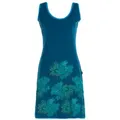 Vishes Tunikakleid Damen Longshirt-Kleid Sommer Mini-Kleid Tunika-Kleid Shirtkleid Boho, Goa, Hippie Style blau 36
