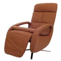 Relaxsessel MCW-L11, Design Fernsehsessel TV-Sessel Liegesessel, Liegefunktion drehbar, Voll-Leder ~-braun